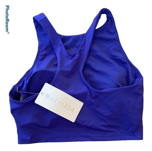 Athleta A-C Conscious Crop Bikini Top Yacht Blue Small NWT​ - Picture 2 of 7